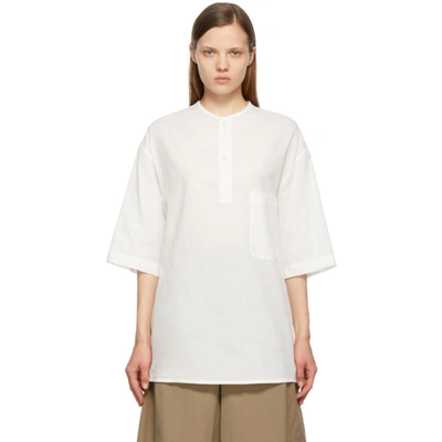 Shop Lemaire White Henley T-shirt In 000 White