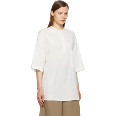Shop Lemaire White Henley T-shirt In 000 White