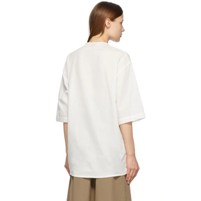 Shop Lemaire White Henley T-shirt In 000 White