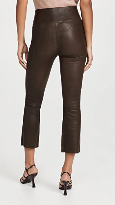 Shop Sprwmn Crop Flare Leather Leggings