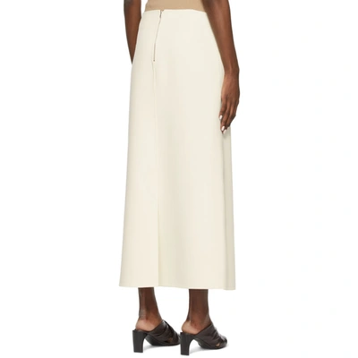 Shop Arch The Beige Straight Skirt In Cream