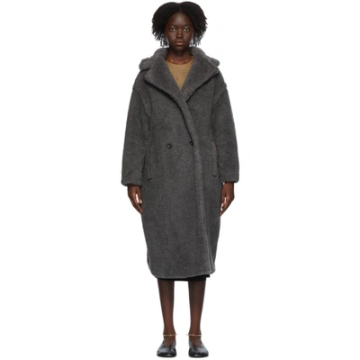 Shop Max Mara Grey Alpaca & Silk Teddy Bear Icon Coat In 001 Medium Grey