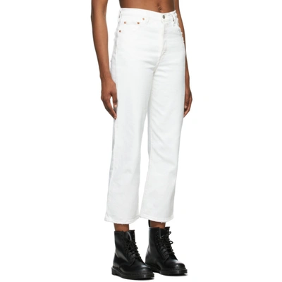 Shop Levi's White Ribcage Ankle Straight Jeans In Cloud Over