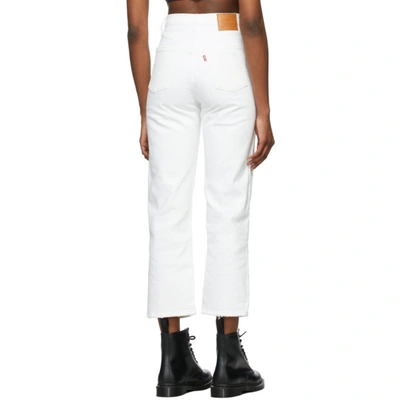 Shop Levi's White Ribcage Ankle Straight Jeans In Cloud Over