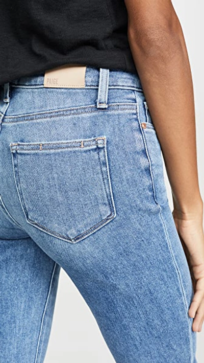 Paige Cindy High Rise Raw Hem Ankle Straight Jeans In Park Ave In Mel