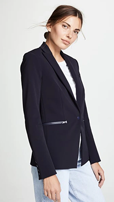 Veronica Beard Bi-stretch Scuba Jacket In Navy