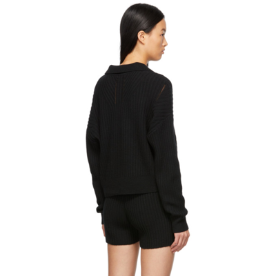 Shop Rag & Bone Black Rib Knit Maxine Polo