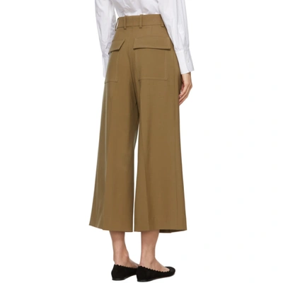 Shop Chloé Brown Virgin Wool Wide-leg Trousers In 20j Sftbrn