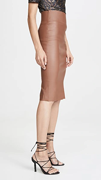 Sprwmn Leather Pencil Skirt In Hazelnut