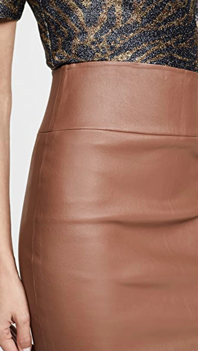 Sprwmn Leather Pencil Skirt In Hazelnut