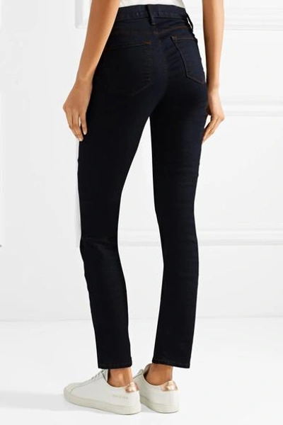 Shop J Brand 811 Mid-rise Skinny Jeans In Dark Denim