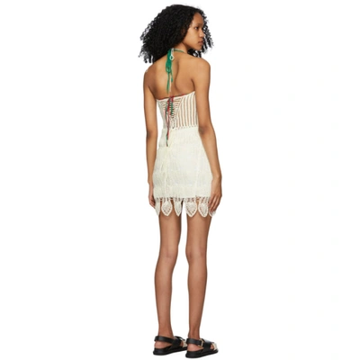 Shop Loewe Beige Paula's Ibiza Crochet Mini Dress In 2370 Ecru