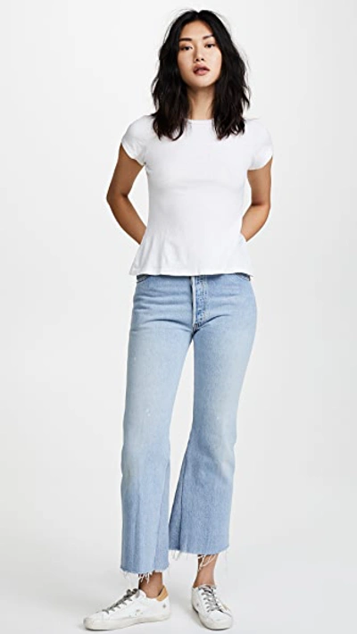 Re/done White Hanes Edition 1950s Boxy T-shirt In Vintage White