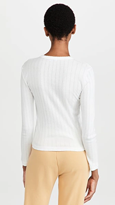 Leset Pointelle Tee In White