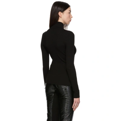 Courrèges Knit Viscose Blend Logo Jumper In Black