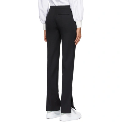 Shop Alexander Mcqueen Black Slashed Leg Cigarette Trousers In 1000 Black