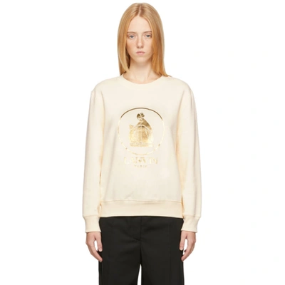 Shop Lanvin Off-white & Gold Mother & Child Sweatshirt In 021 Cream