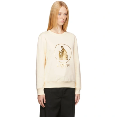 Shop Lanvin Off-white & Gold Mother & Child Sweatshirt In 021 Cream