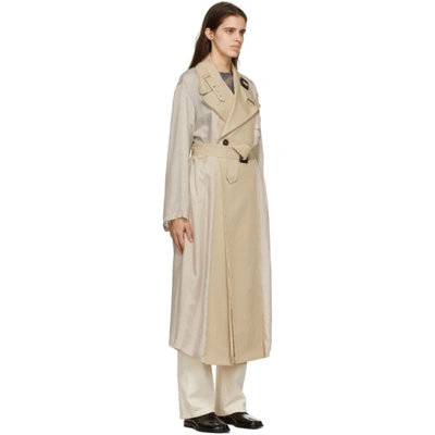 Shop Maison Margiela Beige Belted Trench Coat In 119 Beige