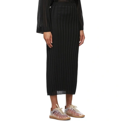 Shop Totême Black Rib Knit Maxi Skirt