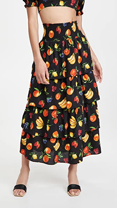 Shop Weworewhat Paloma Skirt In Black Multi