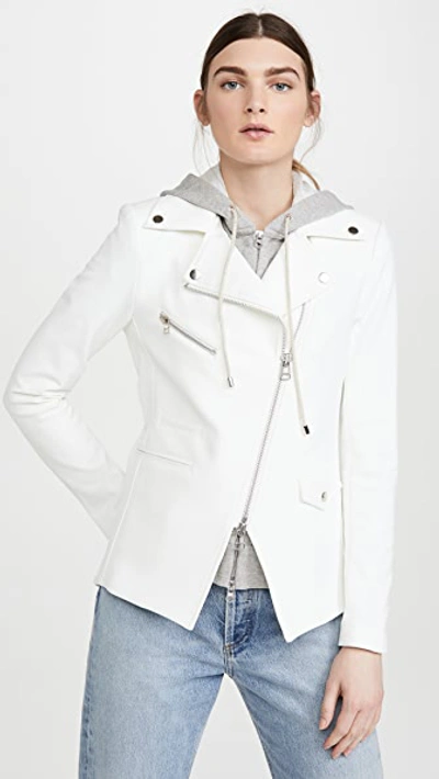 Shop Veronica Beard Scuba Hadley Jacket With Grey Dickey In White/grey