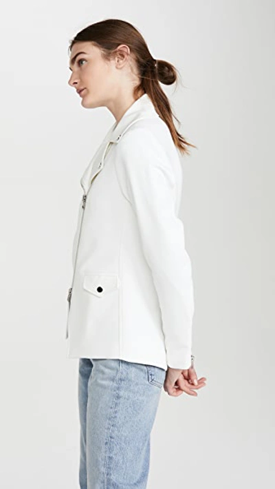 Shop Veronica Beard Scuba Hadley Jacket With Grey Dickey In White/grey