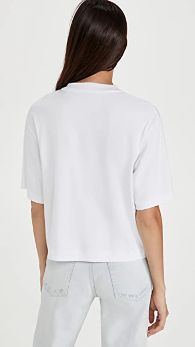 Vince Wide-sleeve Pima Cotton Crop Tee In Optic White