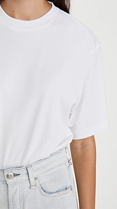 Vince Wide-sleeve Pima Cotton Crop Tee In Optic White