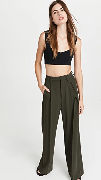 A.l.c Jordana Seamed Cropped Bra Top In Black