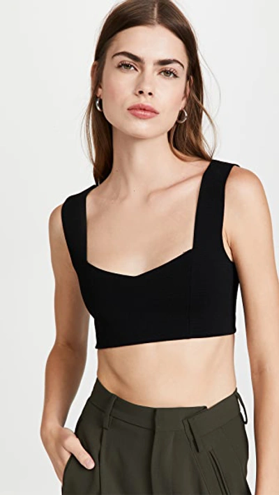 A.l.c Jordana Seamed Cropped Bra Top In Black