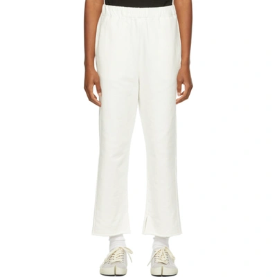 Shop Mm6 Maison Margiela Off-white Cropped Lounge Pants