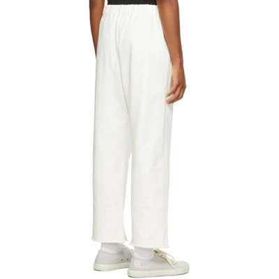 Shop Mm6 Maison Margiela Off-white Cropped Lounge Pants