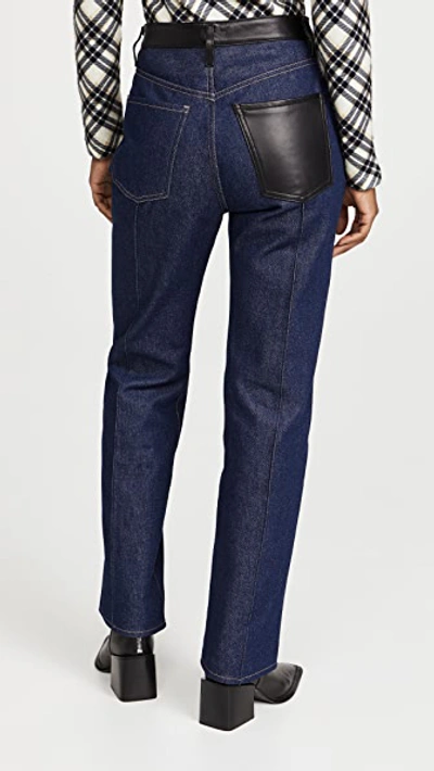 Shop Goldsign The Martin Jeans With Leather Piecing