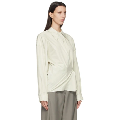 Shop Lemaire Green Twisted Shirt In 601 Light Sage