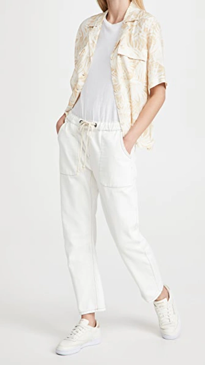 One Teaspoon Shabbies Drawstring Boyfriend Jeans In White Beauty/tan