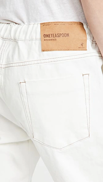 One Teaspoon Shabbies Drawstring Boyfriend Jeans In White Beauty/tan