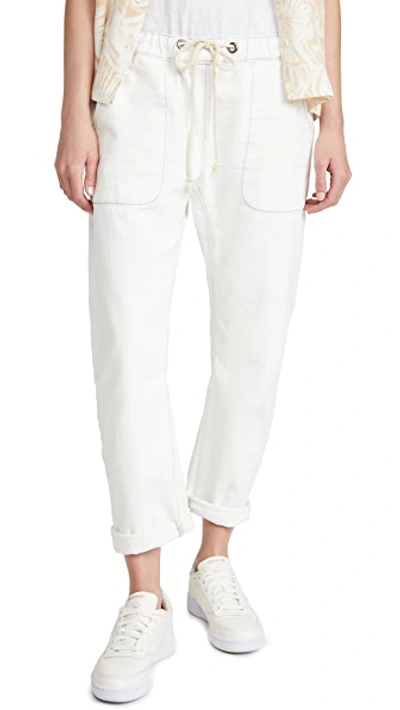 One Teaspoon Shabbies Drawstring Boyfriend Jeans In White Beauty/tan