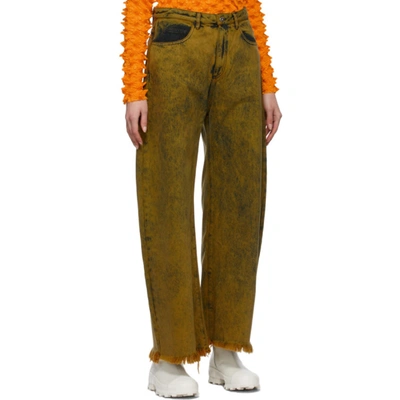 Shop Marques' Almeida Yellow Boyfriend Jeans