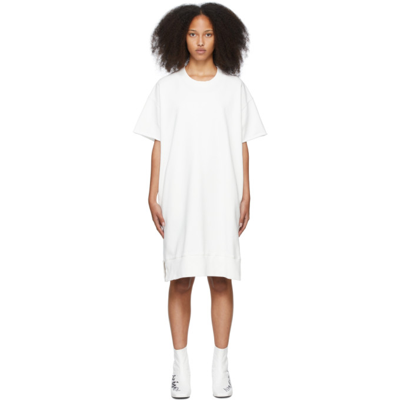 Shop Mm6 Maison Margiela Off-white Sweat Dress In 101 Off White
