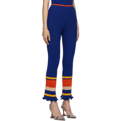 Shop Paco Rabanne Blue Knit Lounge Pants In V462 Tennis