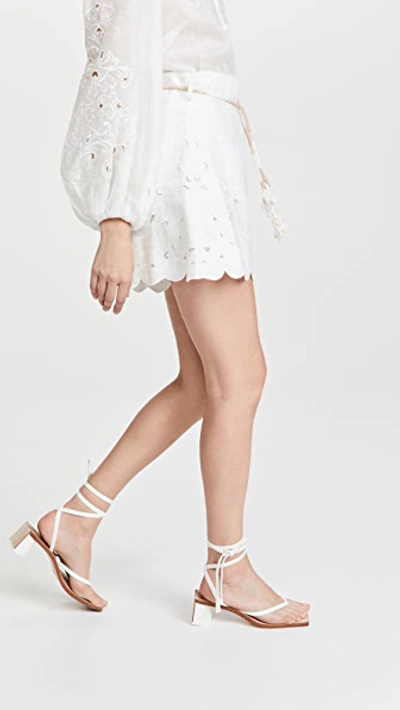 Shop Zimmermann Nina Embroidered Shorts