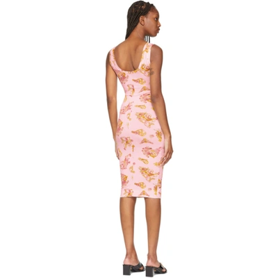 Shop Versace Jeans Couture Pink Rococo Dress In E402 Pink