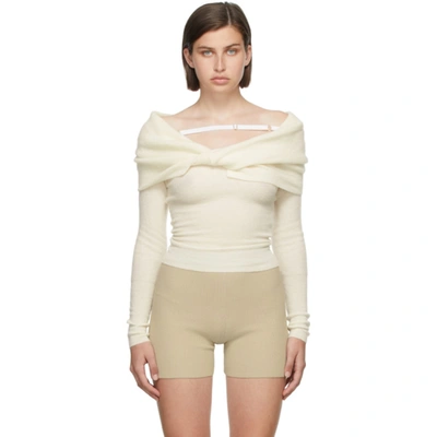 Shop Jacquemus Off-white La Montagne 'la Maille Ascua' Sweater In 110 Off-whi