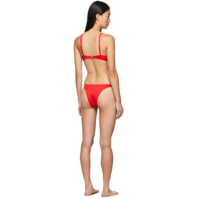 Shop Solid & Striped Red 'the Harley' Bikini In Ruby