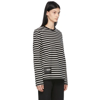 Shop Marc Jacobs Black & White 'the Striped T-shirt' Long Sleeve T-shirt In 002 Blk Mul