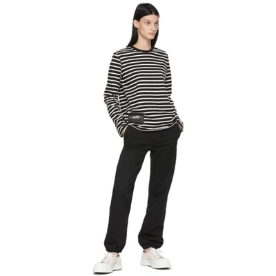 Shop Marc Jacobs Black & White 'the Striped T-shirt' Long Sleeve T-shirt In 002 Blk Mul