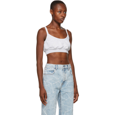 Alexander Wang T Embroidered Cotton-jersey Bra Top In White