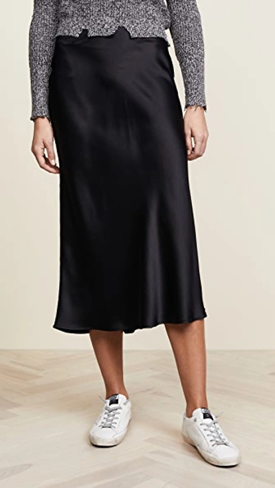 Shop Anine Bing Bar Silk Skirt Black