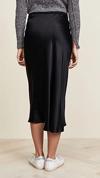 Anine Bing Iron-coloured Silk Skirt Bar In Black